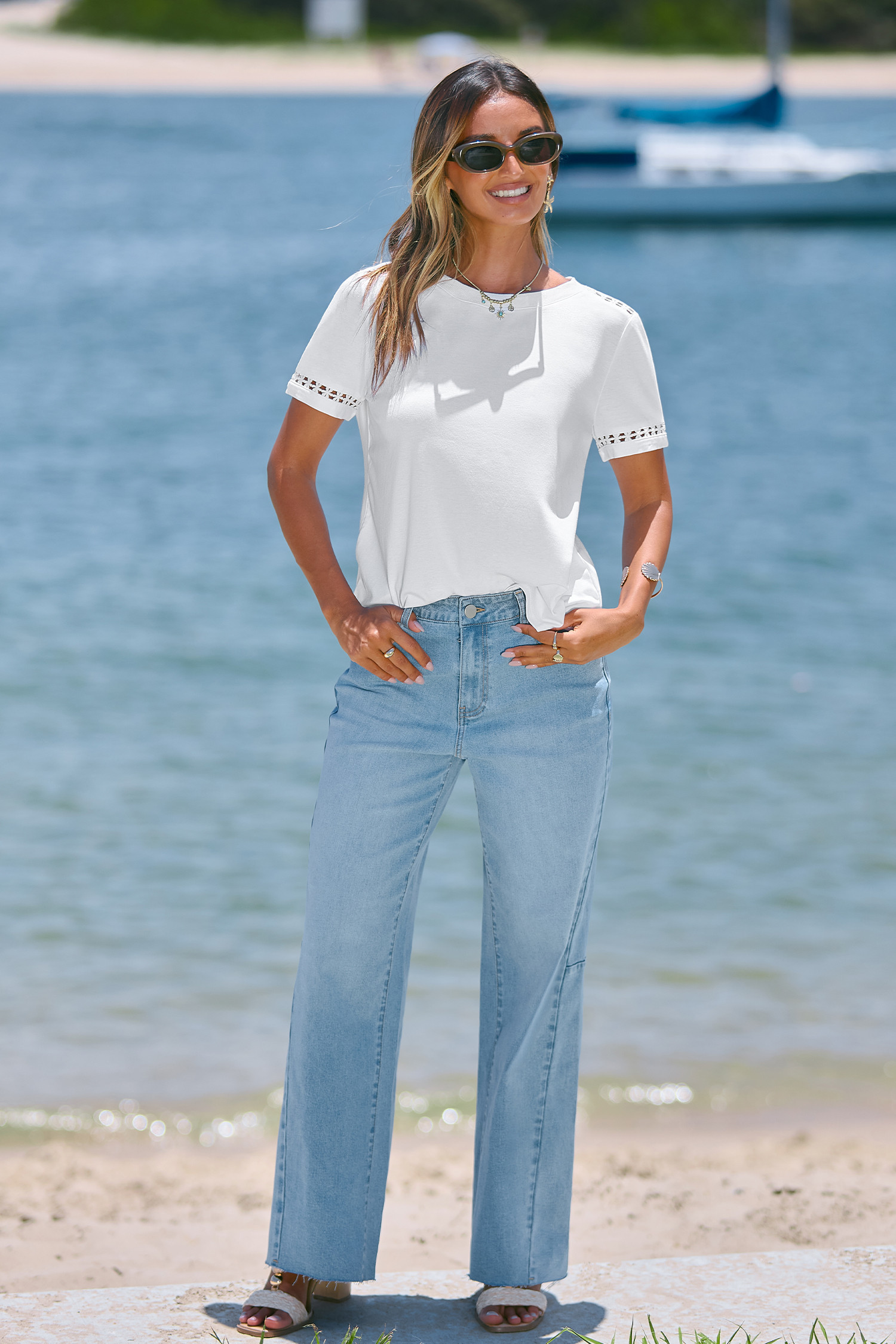 With Flair White Tee - S | Cupshe US