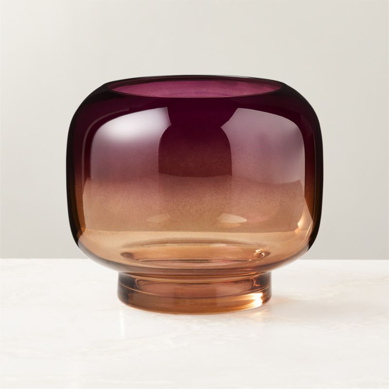 Coco Two-Toned Glass Hurricane Candle Holder Small + Reviews | CB2 | CB2