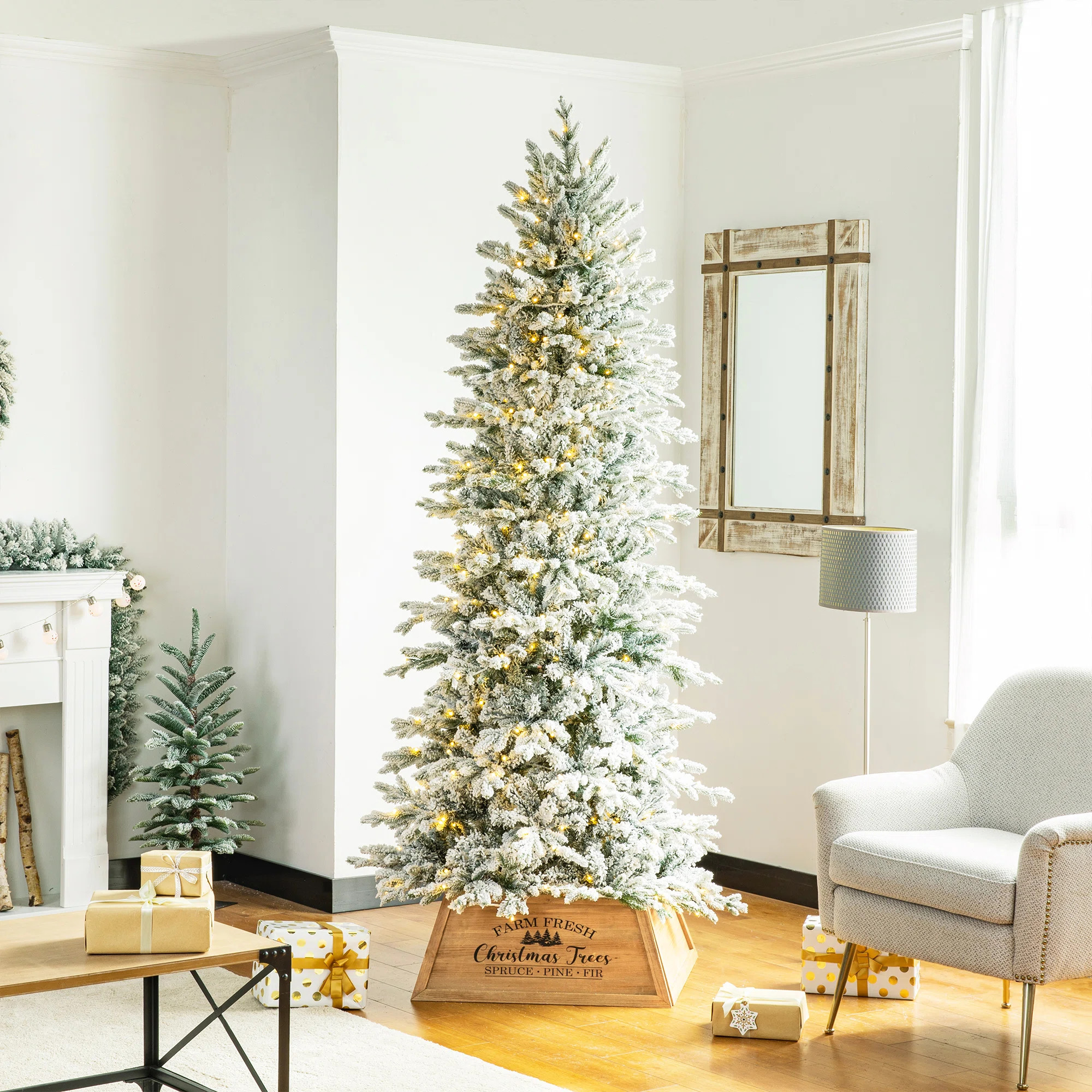 The Holiday Aisle® Guillema Green/White Fir Artificial Christmas Tree & Reviews | Wayfair | Wayfair North America