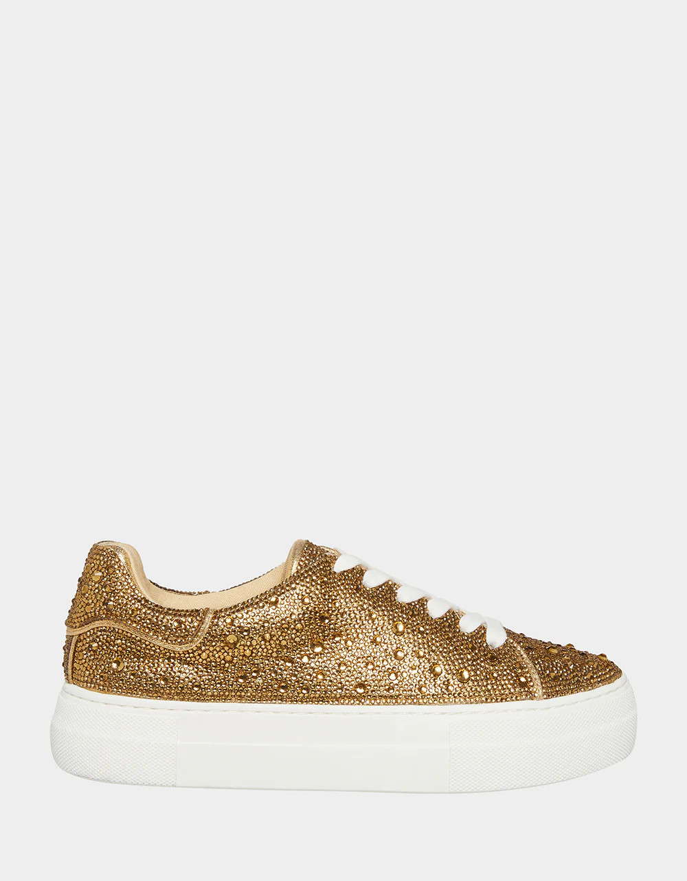 SB-SIDNY GOLD Rhinestone Shoes | Women’s Lace Up Sneakers | Betsey Johnson