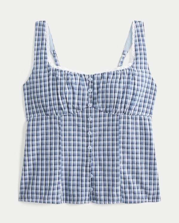 Women's Ruched Crosshatch Top | Women's Tops | HollisterCo.com | Hollister (US)