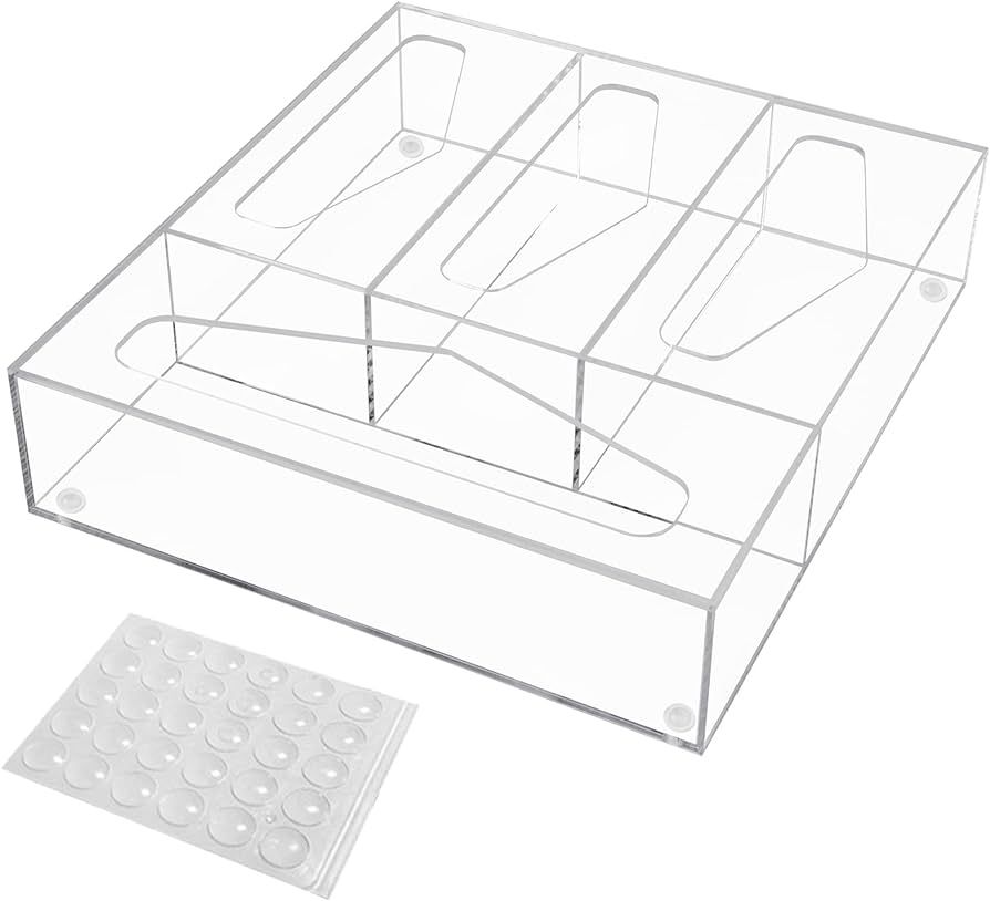 CosCosX Ziplock Bag Storage Organizer，Acrylic Transparent Reusable Silicone Bag Storage Container fo | Amazon (US)