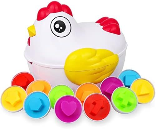 Toddler Toys for 2 3 Years Old - Easter Eggs Chicken Toy with 12 Matching Eggs Montessori Sensory... | Amazon (US)