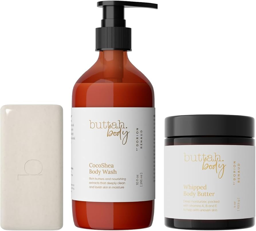 Buttah Skin by Dorion Renaud Buttah Body Trio for Melanin Rich Skin | Egyptian CocoShea Body Wash... | Amazon (US)