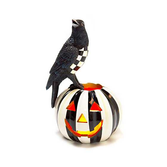 Crow on Illuminated Pumpkin | MacKenzie-Childs