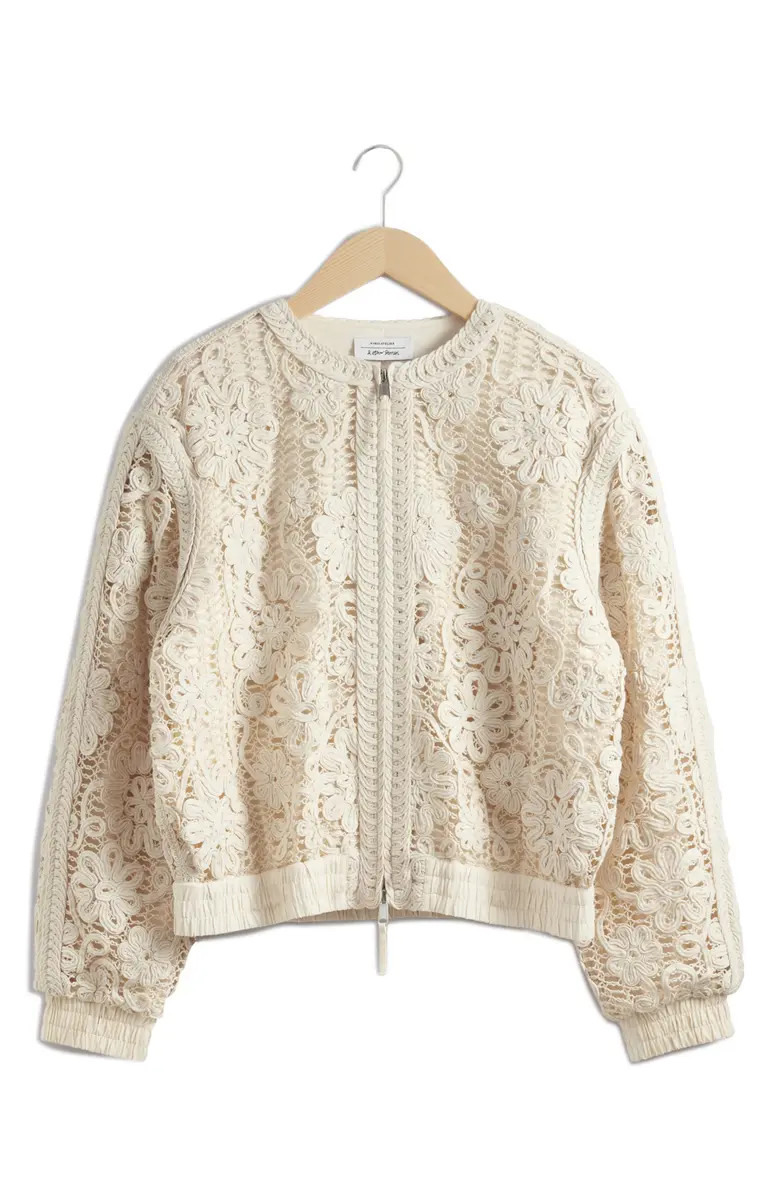 Soutache Embroidered Mesh Bomber Jacket | Nordstrom