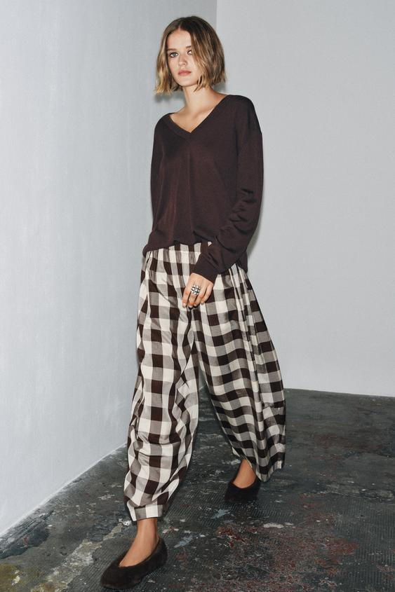 NEWZW COLLECTION GINGHAM PLAID PANTS$ 99.90Brown / Ecru | 8960/702/087Add to cartAddZARA WOMAN CO... | Zara US