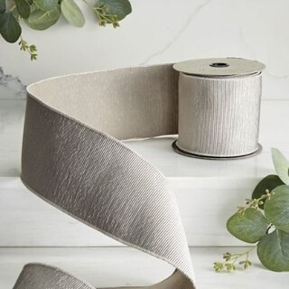 Khaki Ribbed Jacquard Ribbon | Frontgate | Frontgate