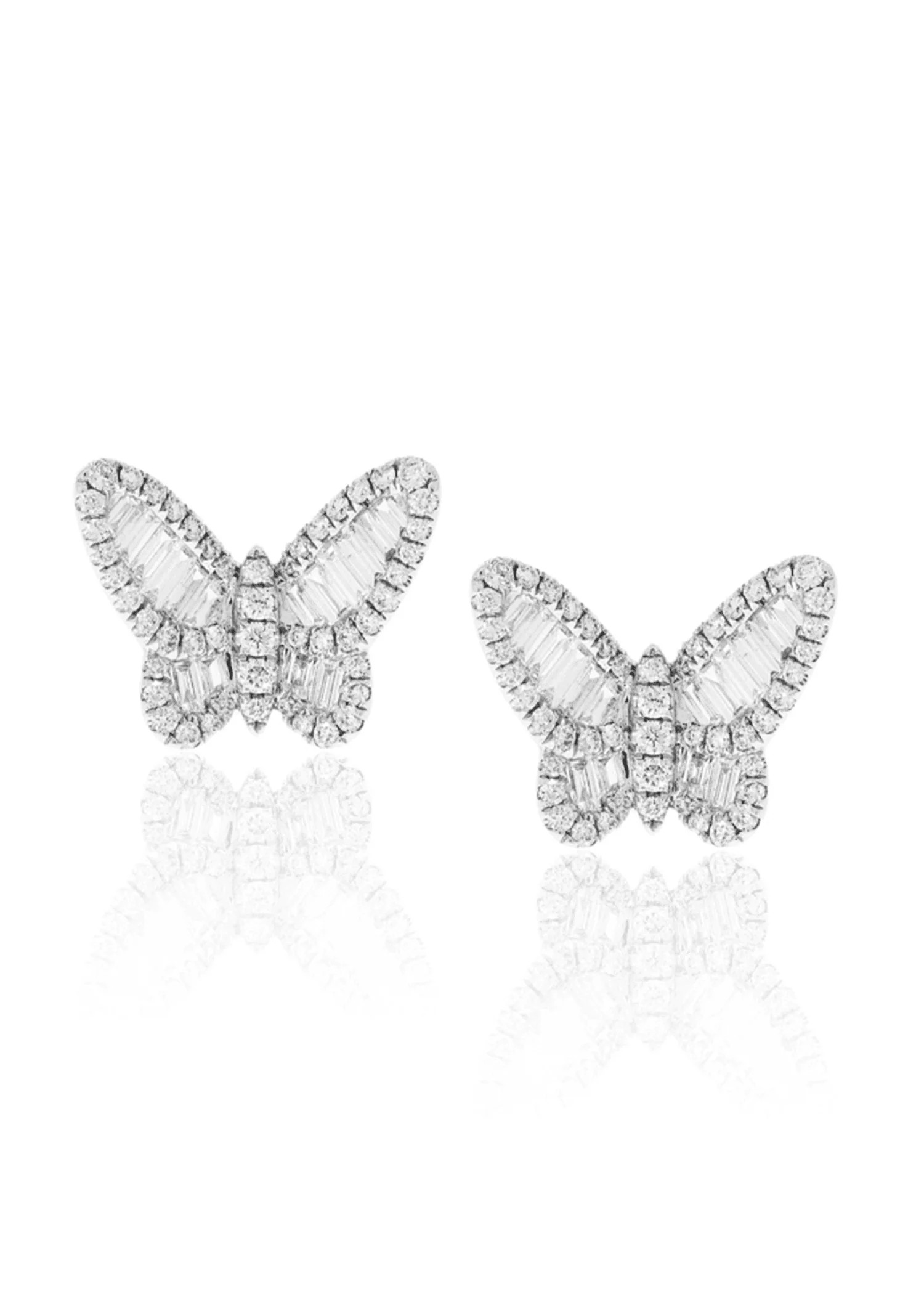 14K Diamond Butterfly Studs | Susan Saffron Jewelry