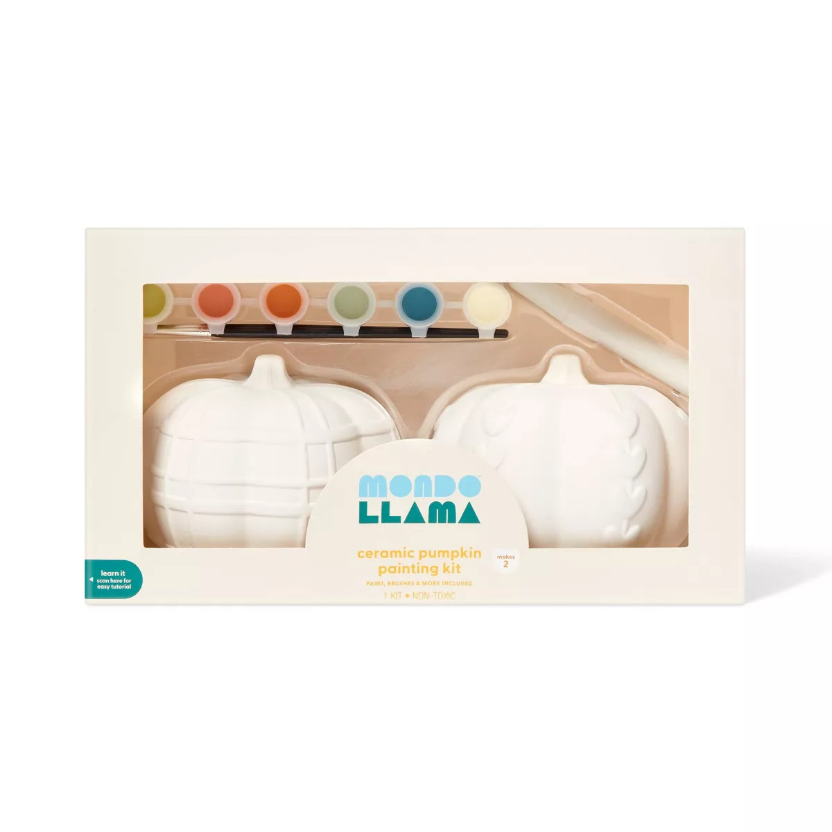 2ct Halloween Craft Ceramic Pumpkin Painting Kit - Mondo Llama™ | Target