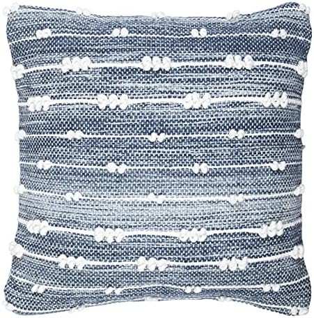 Woven Virtues Throw Pillow Cover Blue and White 18x18 Inch Handwoven , Luxurious and Fashionable ... | Amazon (US)