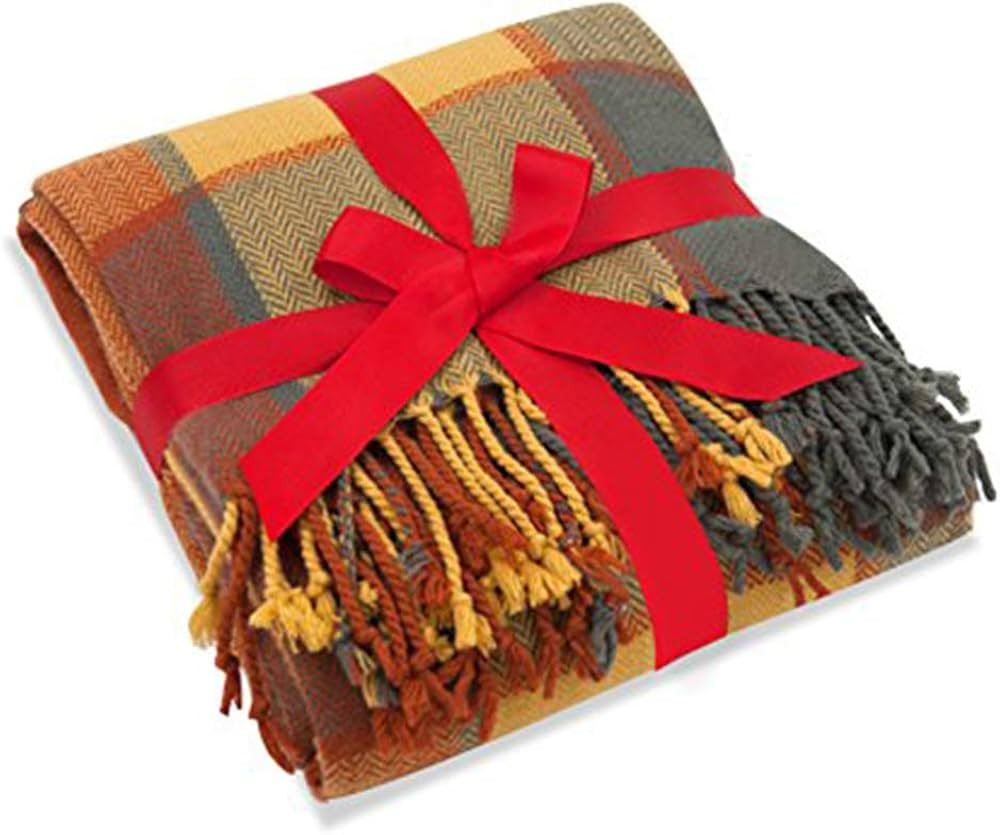 Classic Home Throw Blanket Shawl All Season Acrylic Cozy Soft Reversible Picnic Stadium Camp Blan... | Amazon (US)