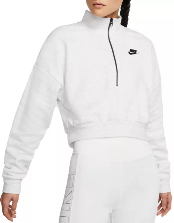 Nike Women's Sportswear Essential Fleece Crop ½ Zip Sweatshirt | Dick's Sporting Goods