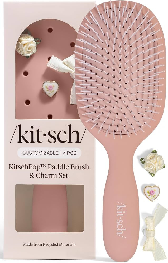 KitschPop Paddle Hairbrush for Women \u2013 Scalp-Stimulating Detangler Hair Brush for Wet & Dry ... | Amazon (US)