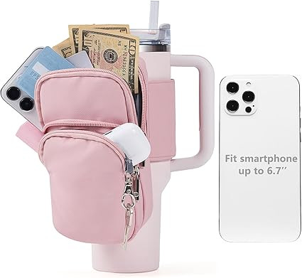 SUITMAT Large Water Bottle Pouch for Stanley Quencher Cup Tumbler, Double Layer Water Resistant B... | Amazon (US)