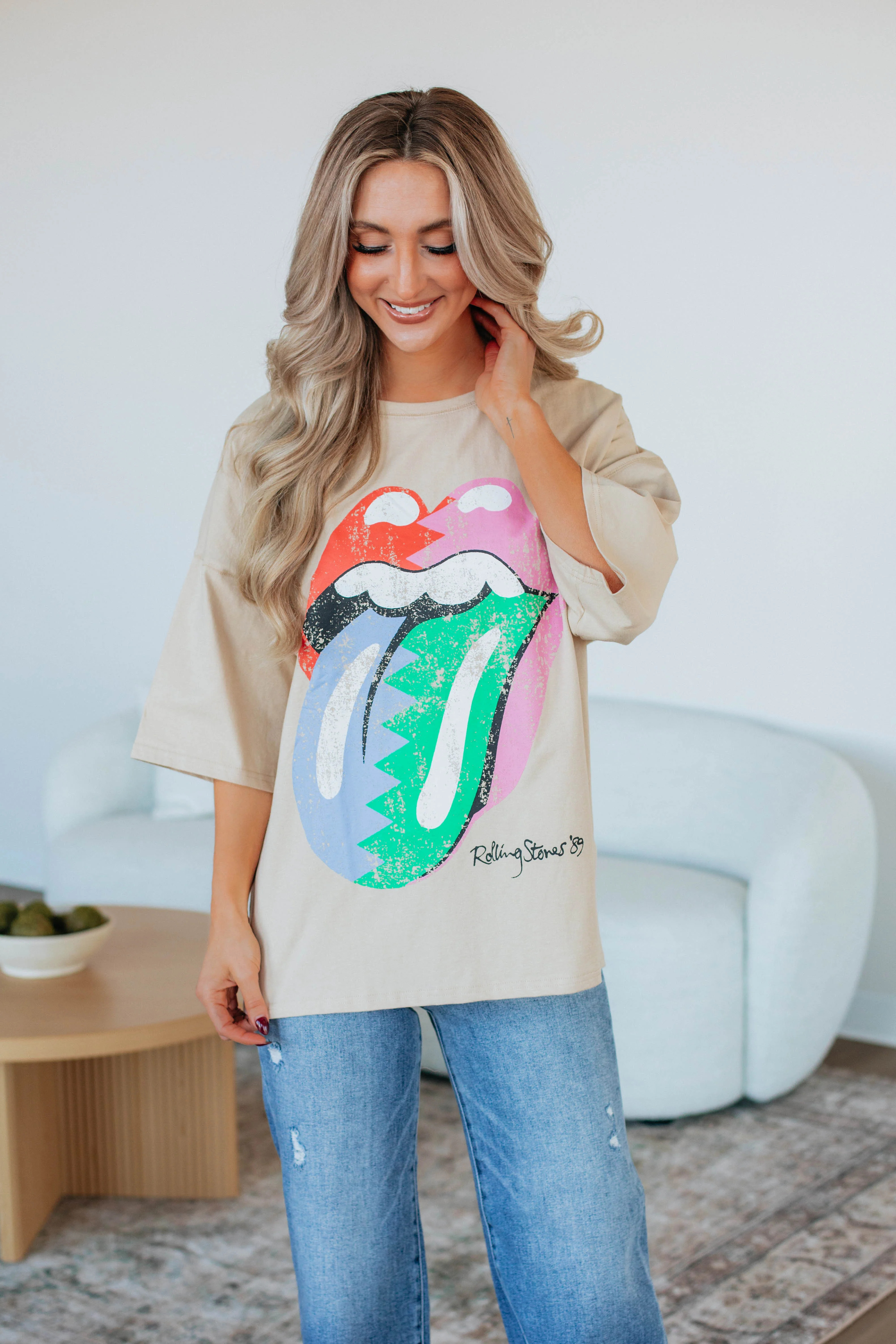 Rolling Stones Oversized Graphic Tee | Wild Oak Boutique