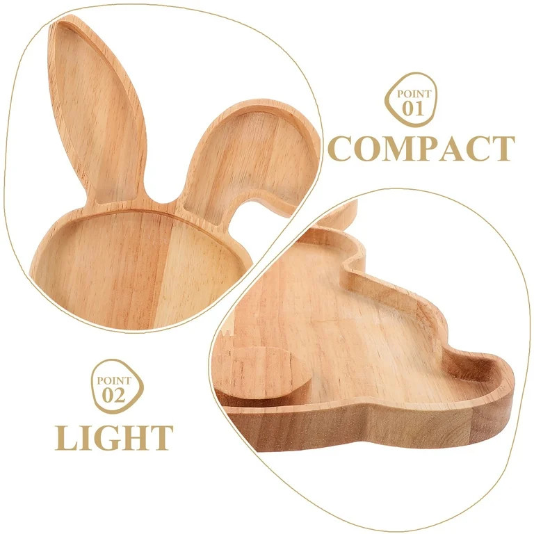 Wooden Serving Trays Easter Bunny Coffee Table Decor Slab Child Fruit Decorative Cartoon | Walmart (US)