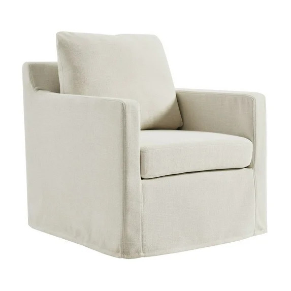 Serene Fabric Slipcovered Swivel Armchair in Salt | Walmart (US)