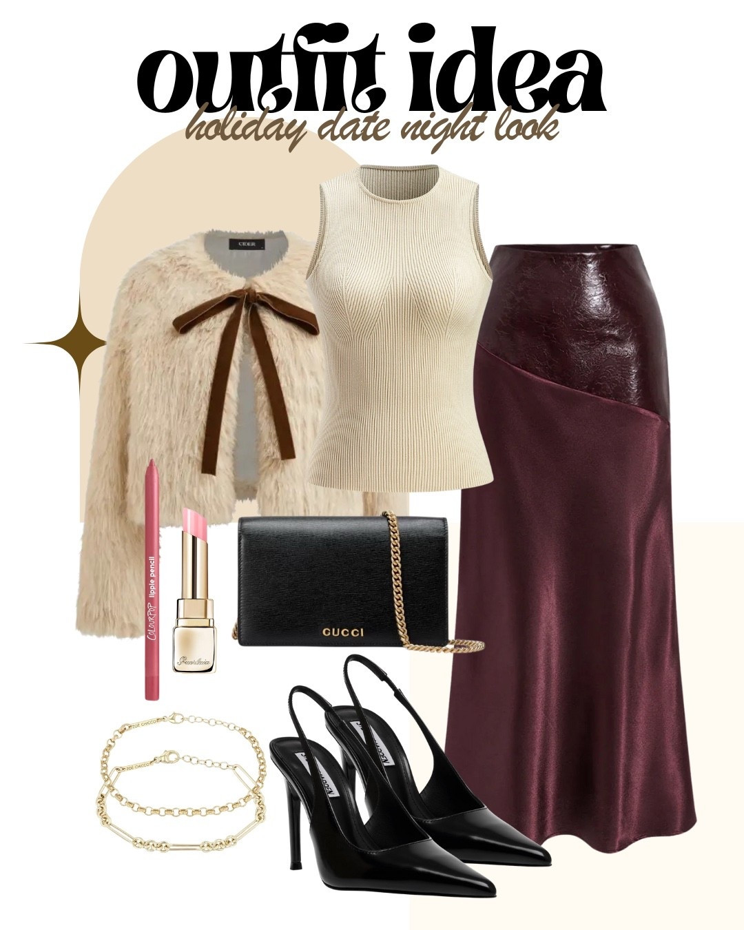 ✨ Holiday Date Night Outfit Idea ✨
If you’re wanting a romantic, rich, and feminine holiday look, this one is perfection. The faux-fur bow jacket, ribbed knit top, and deep merlot satin skirt create the softest luxe vibe — elegant without trying too hard.

I love this outfit for Christmas dinners, winter date nights, holiday shows, and anywhere you want to look effortlessly polished. Pair it with classic black heels + a chic crossbody and you’re done. ✨

Tap to shop the full look — these pieces are too good to pass up!

#LTKHoliday #HolidayOutfitInspo #HolidayDateNight #WinterFashion2025 #LTKFashion #LTKSeasonal #ChristmasOutfitIdeas #HolidayStyleGuide #FauxFurJacket #SatinSkirtOutfit #WinterDateNightLook #RomanticHolidayStyle #ChicWinterOutfits #ElegantHolidayLook #ShopTheLook #LTKTrend #LTKGiftGuide #HolidayWardrobe #BurgundyAesthetic

#LTKHoliday #LTKootd #LTKOver40
