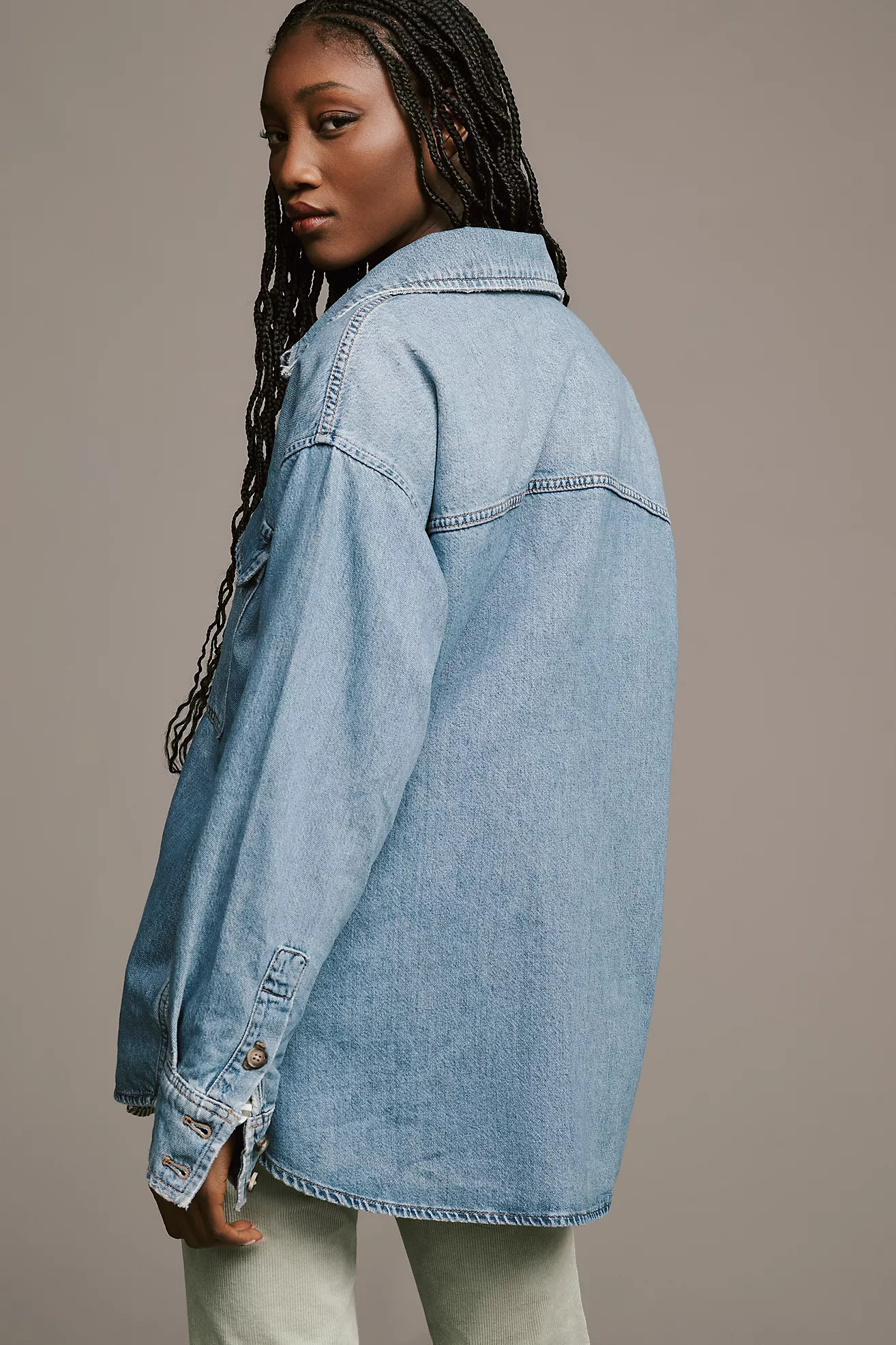 Pilcro Oversized Denim Buttondown Shirt | Anthropologie (US)