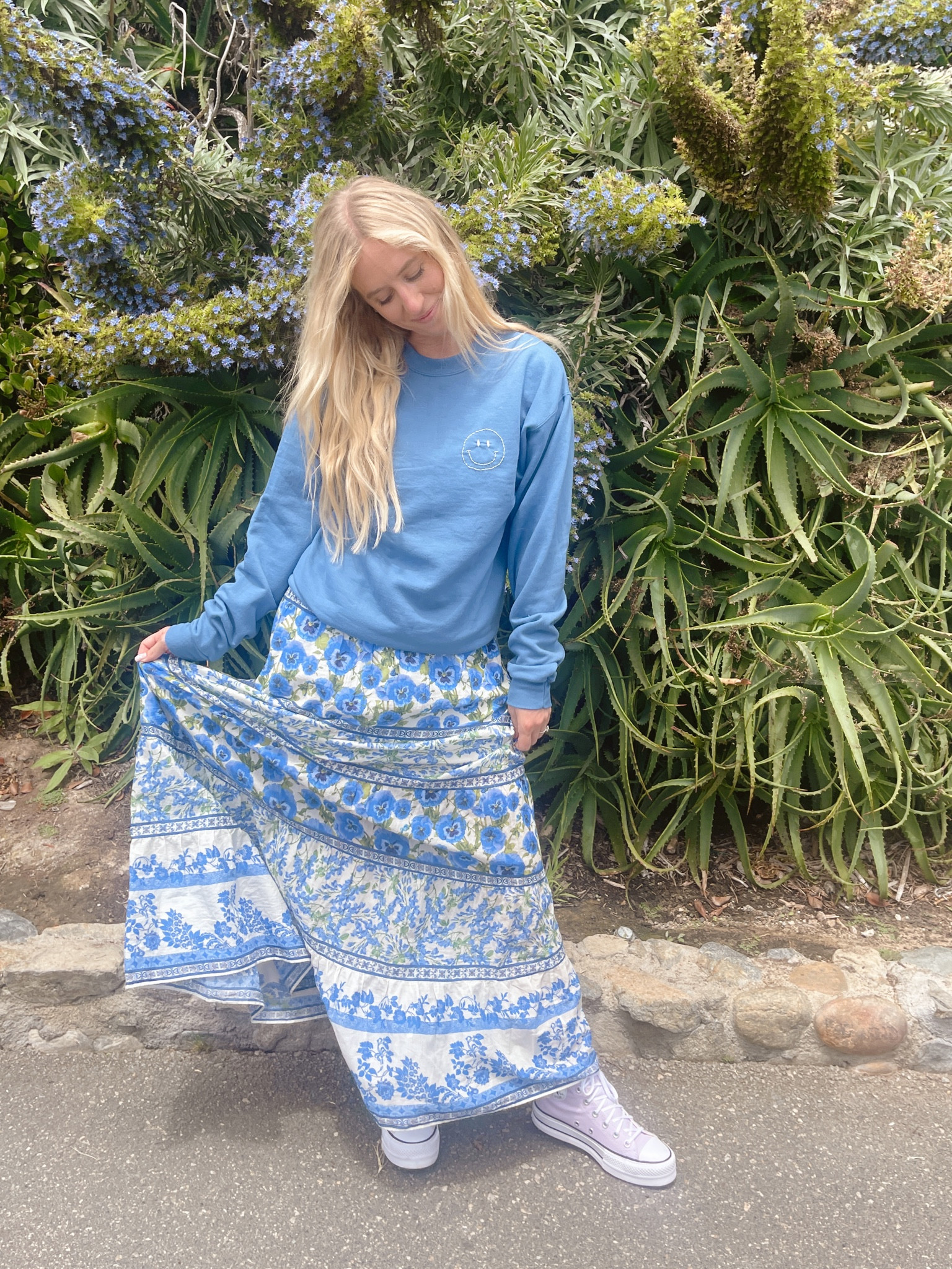 Alice and Olivia maxi dress. Blue Italian summer print 

#LTKeurope