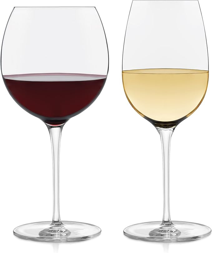 Libbey Signature Red and White Wine Glasses Set of 12, Elegant, Dishwasher Safe Glass Wine Glasse... | Amazon (US)