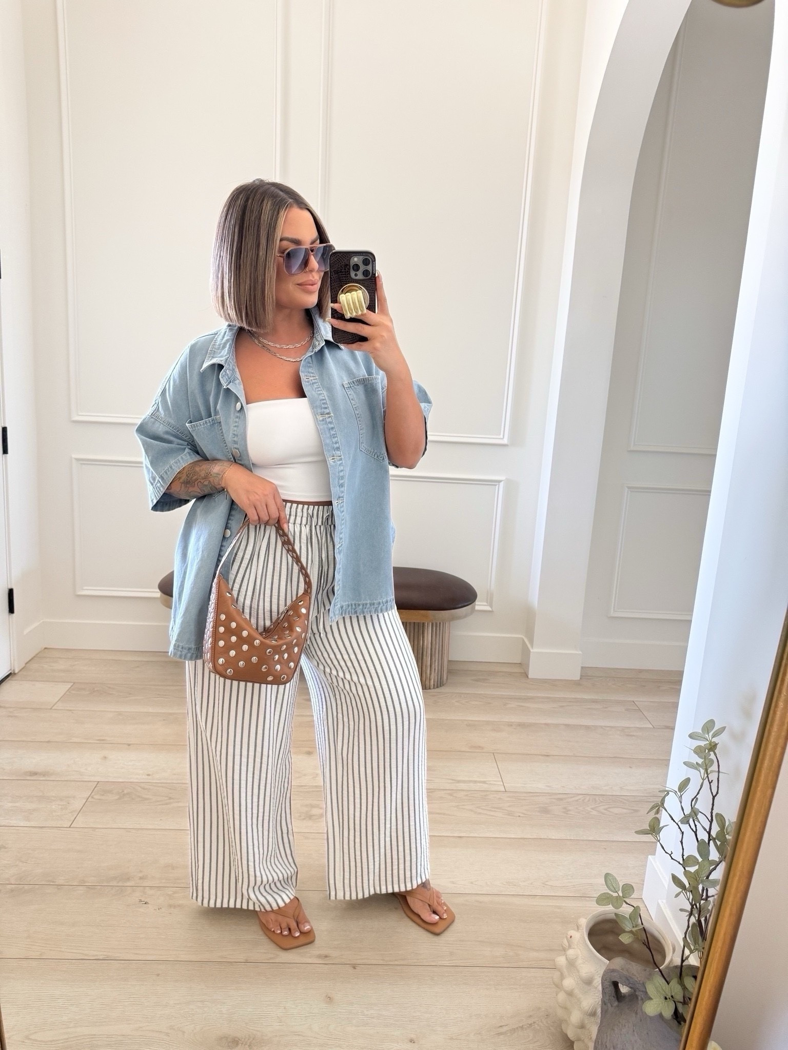 Denim shirt xl 
Pants xl fully lined so they are not see through 
Top linked a similar one I also have in L 
Bag linked similar mine is old.
Sunnies old
Use code shayna15 on necklaces to save $ 
Sandals size up.

Follow my shop @shaynaslife on the @shop.LTK app to shop this post and get my exclusive app-only content!

#liketkit 
@shop.ltk
https://liketk.it/6eDzr

Follow my shop @shaynaslife on the @shop.LTK app to shop this post and get my exclusive app-only content!

#liketkit 
@shop.ltk
https://liketk.it/6f0D7

Follow my shop @shaynaslife on the @shop.LTK app to shop this post and get my exclusive app-only content!

#liketkit 
@shop.ltk
https://liketk.it/6gETr