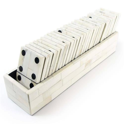Regina Andrew Royal Hollywood Regency White Bone Domino Game Set | Kathy Kuo Home