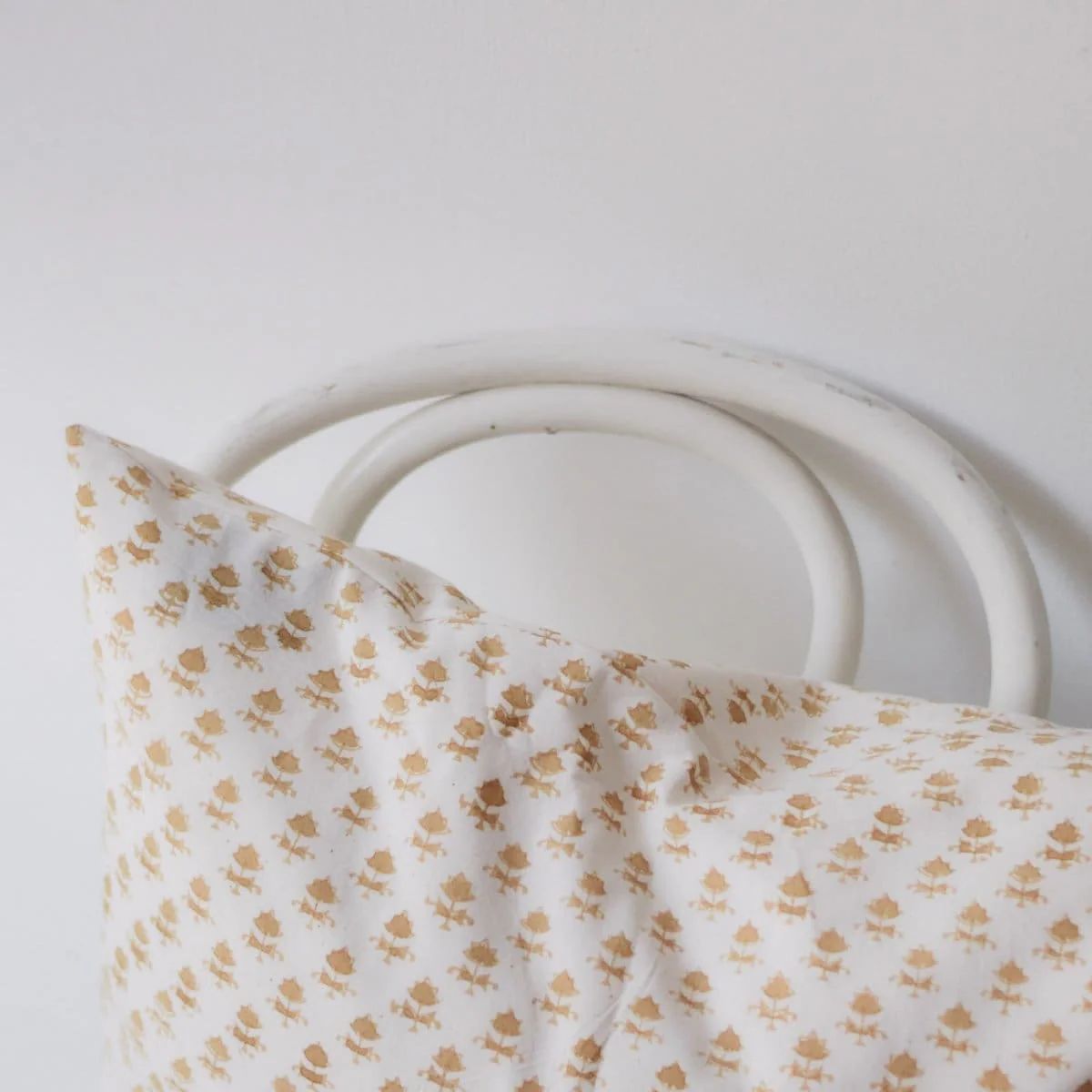 Hand Block Printed Pillow Cover Jacqueline Gold | elsie green | textiles | Elsie Green US