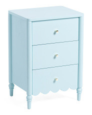 18x14x26 3 Drawer Scalloped Bottom Side Table | TJ Maxx