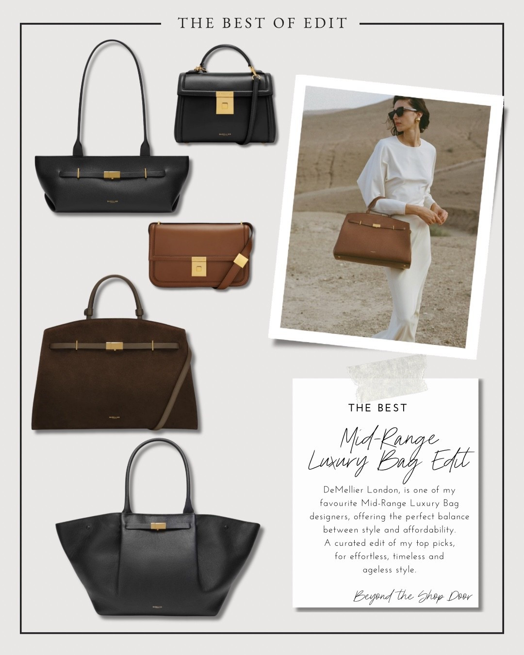 The Best Mid-Range Luxury Bag Edit 

DeMellier London, is one of my favourite Mid-Range Luxury Bag designers, offering the perfect balance between style and affordability.

A curated edit of my top picks,
for effortless, timeless and
ageless style.

#LTKItBag #LTKOver40 #LTKStyleTip