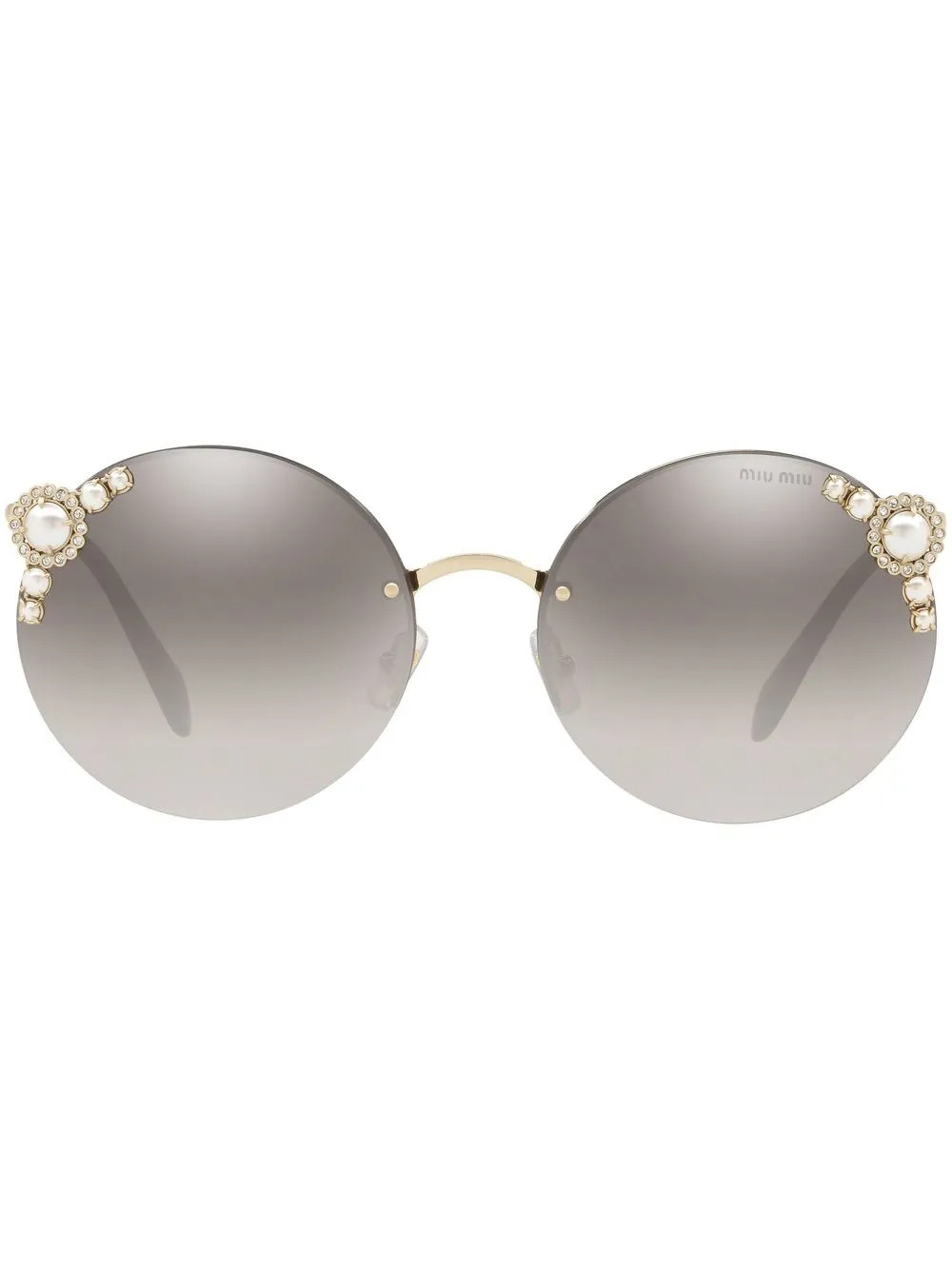Miu Miu Eyewear pearl-embellished Detail Sunglasses - Farfetch | Farfetch Global