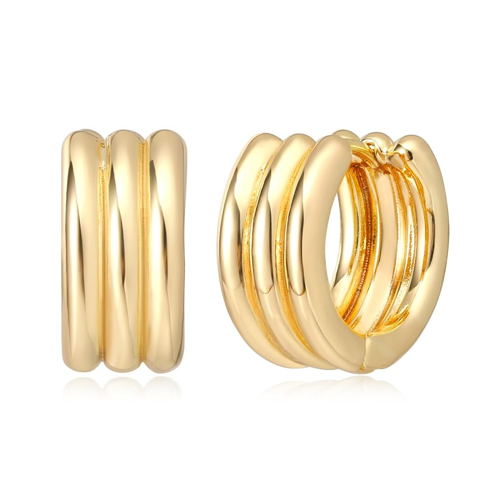 MYEARS Women Earrings Gold Huggie Hoop 14K Small Simple Hypoallergenic Everyday Jewelry | Amazon (US)