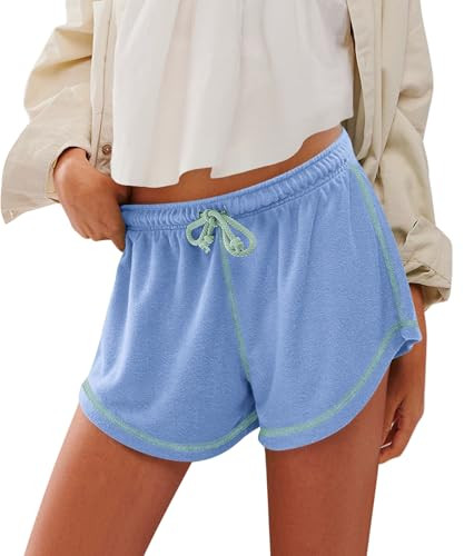 Yousify Women’s Casual Shorts Comfy Drawstring Elastic Waist Summer Beach Workout Lounge Shorts... | Amazon (US)