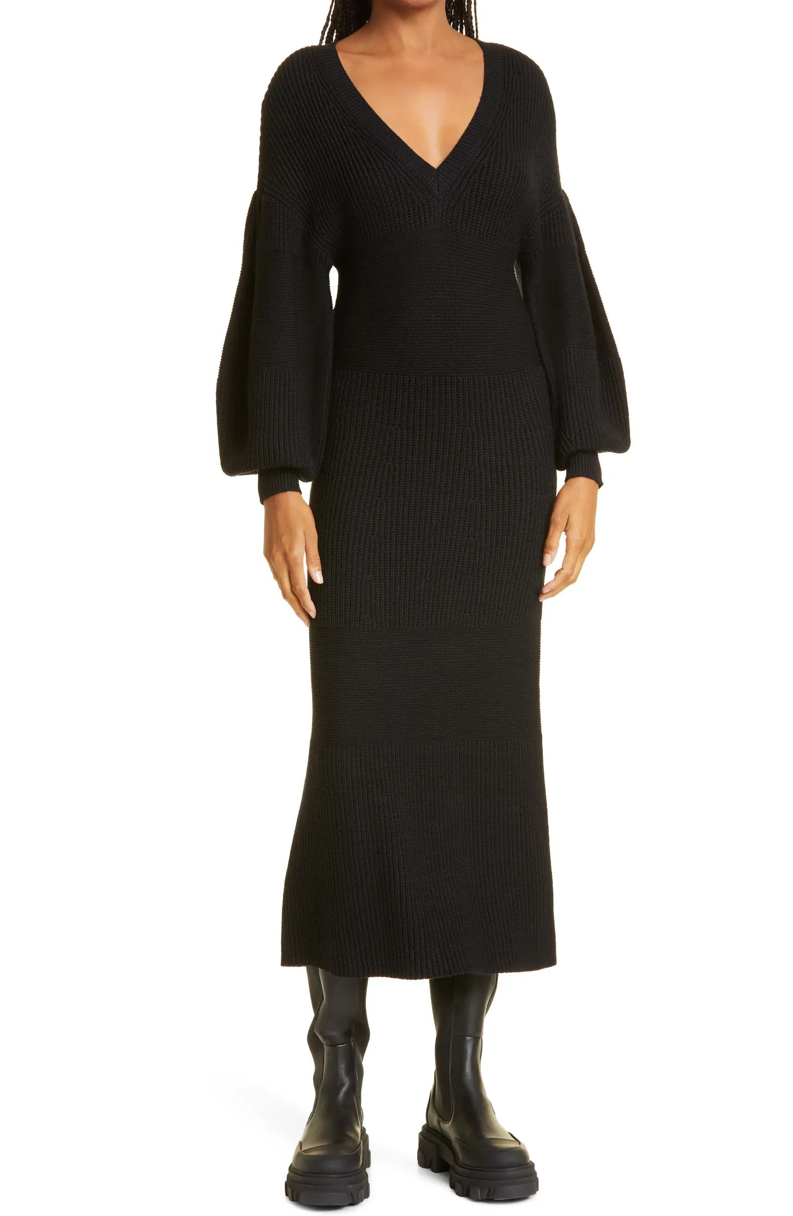 STAUD Carnation Long Sleeve Midi Sweater Dress | Nordstrom | Nordstrom