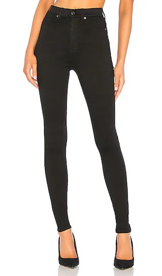 High Waist Solitaire Jean in Black | Revolve Clothing (Global)