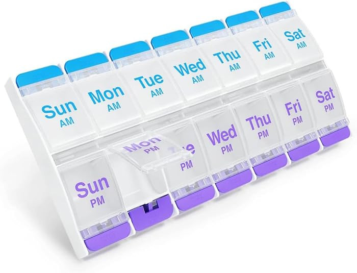 Ezy Dose Weekly (7-Day) AM/PM Pill Organizer, X-Large Case, Blue/Purple | Amazon (US)