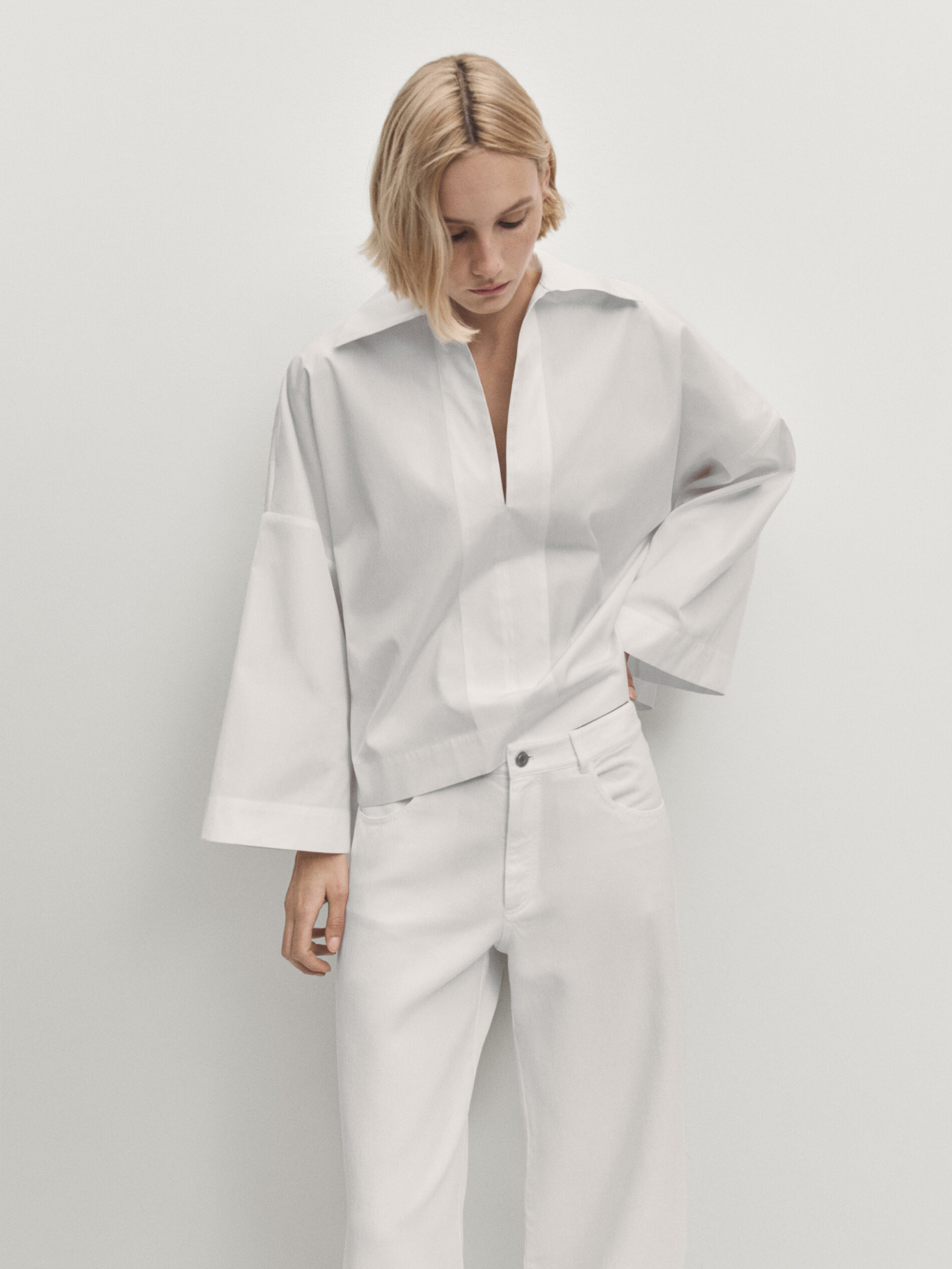 Straight-leg flowing trousers | Massimo Dutti US