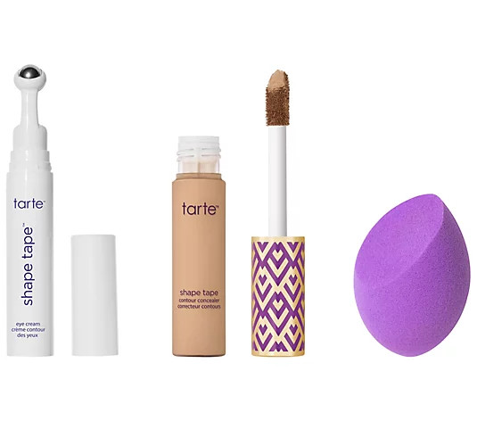tarte Shape Tape Eye Cream, Shape Tape Concealer, and Sponge - QVC.com | QVC