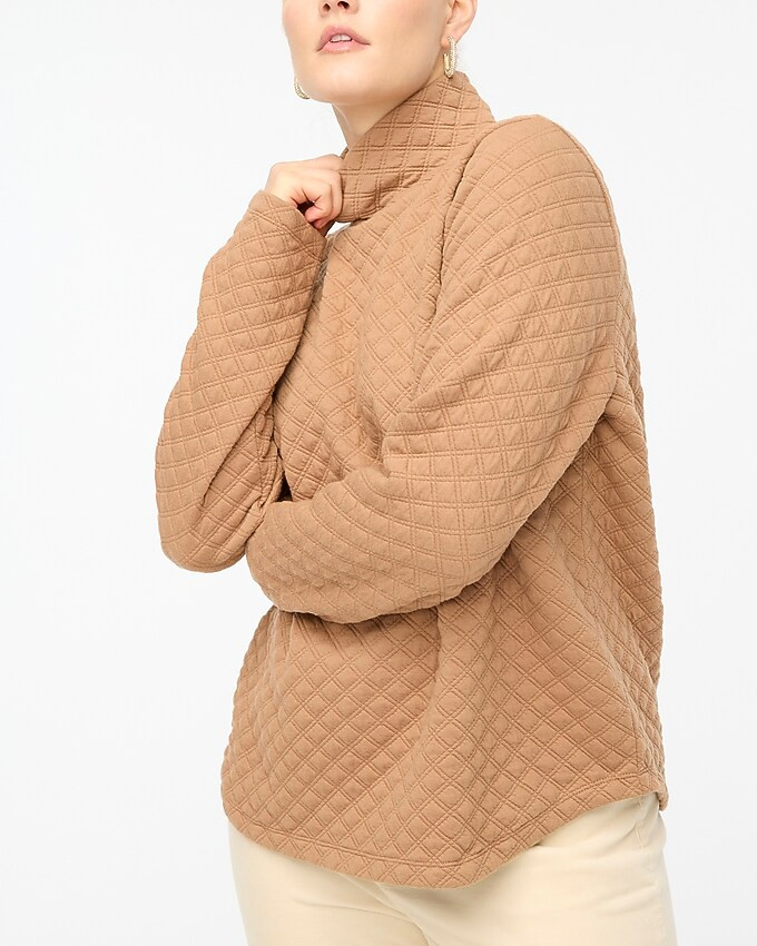 Quilted mockneck pullover | J.Crew Factory