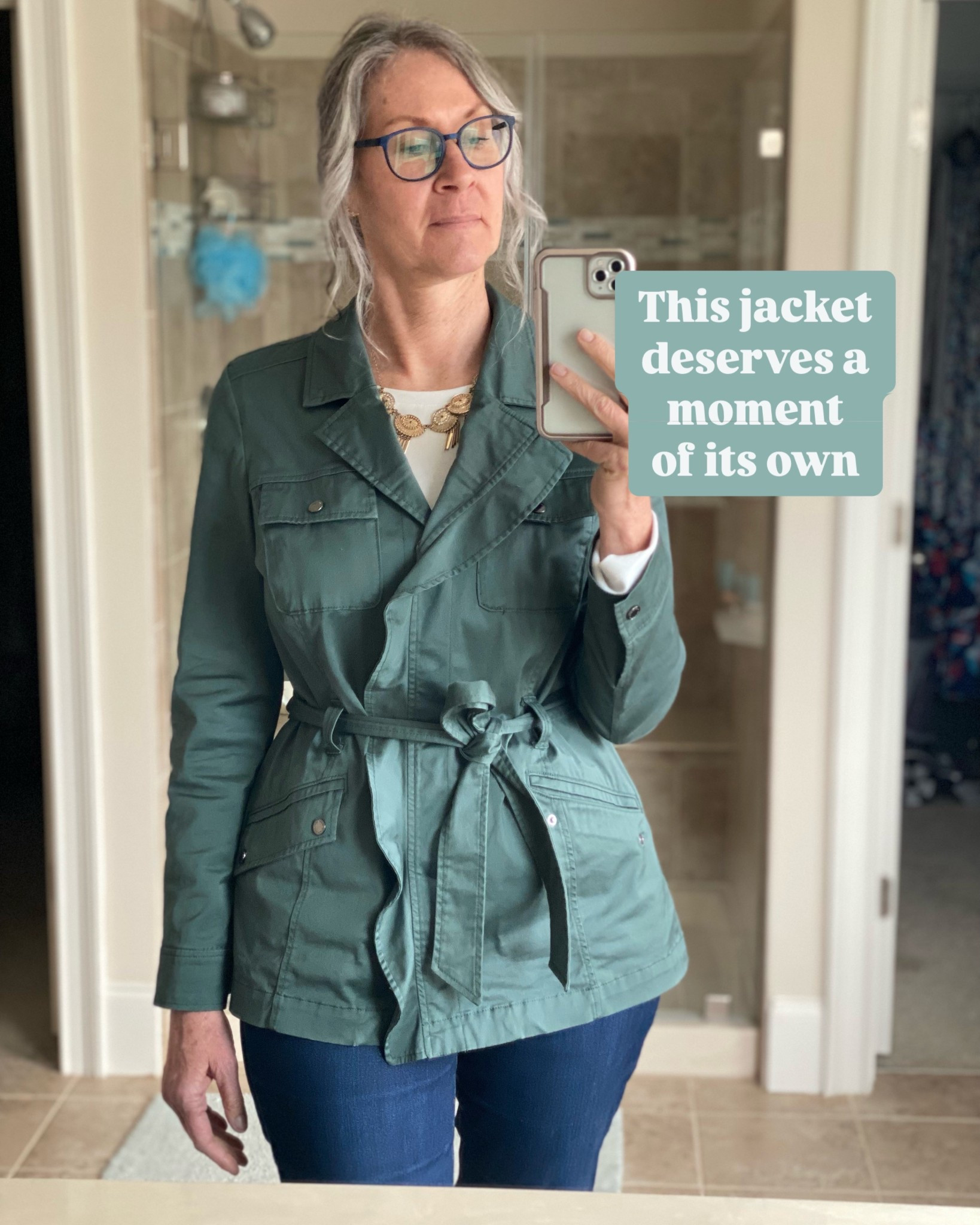 Loving this cargo styled jacket that is perfect for winter to spring transition season and fall to winter. 

The army green matches perfectly with warm and cool colors so it is the perfect go to jacket just like a denim jacket is. They also come in cropped styles as well. 

Is great for changing weather when mornings are cool and by mid afternoon you’re peeling off the layers.

#CargoJacket #ArmyJacket #GreenJacket #SpringJacket #TransitionJacket #TransitionStyle #Springlooks #SpringOutfit 

#LTKFindsUnder50 #LTKStyleTip #LTKSeasonal