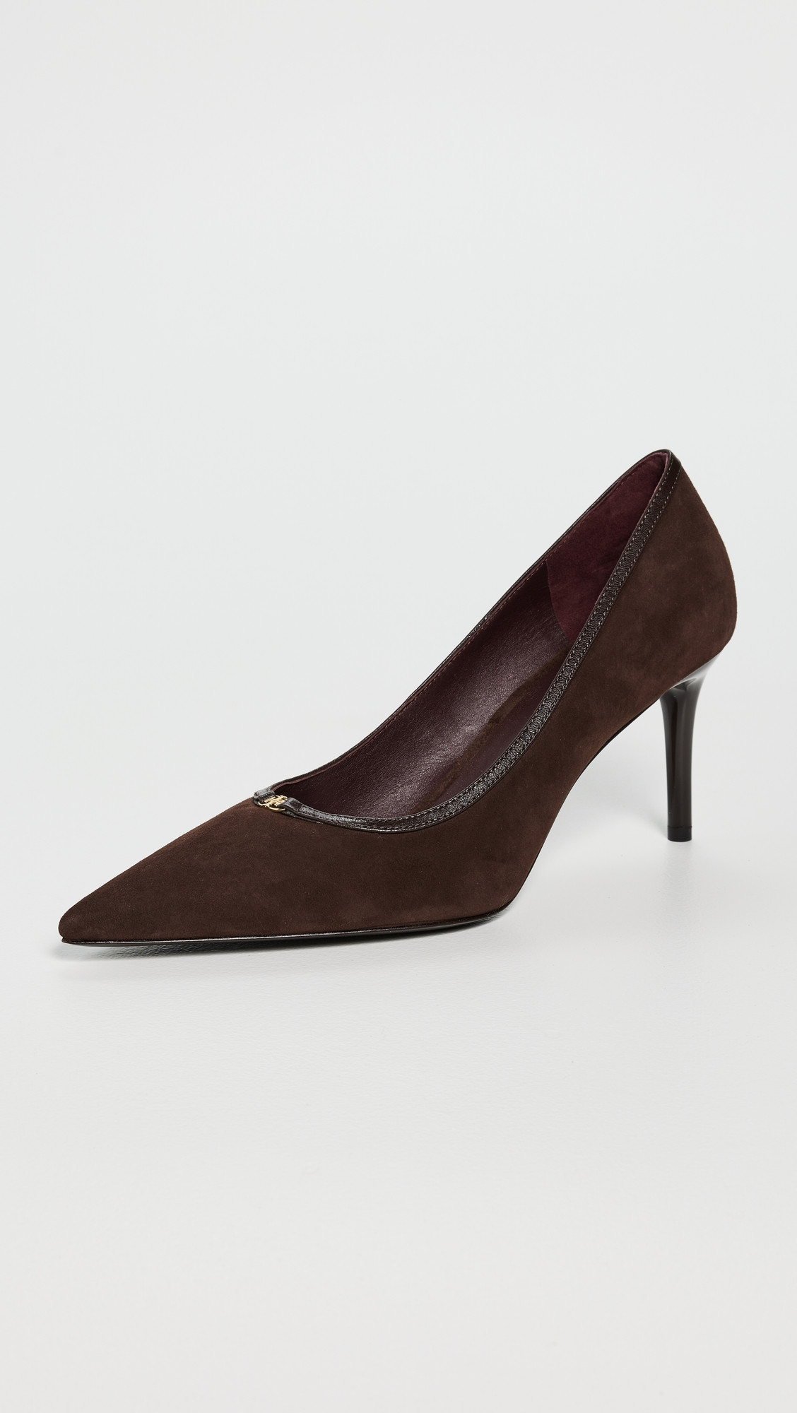 Tory Burch Double T Buckle Pumps 80mm Dark Cocoa 7 | Shopbop