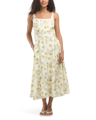 Floral Printed Organza Midi Dress | TJ Maxx