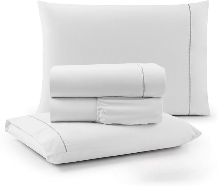 Jogo de Cama Casal Padrão Percal 400 Fios Ponto Palito 04 Peças, Antiácaro, Não faz bolinha T... | Amazon (BR)