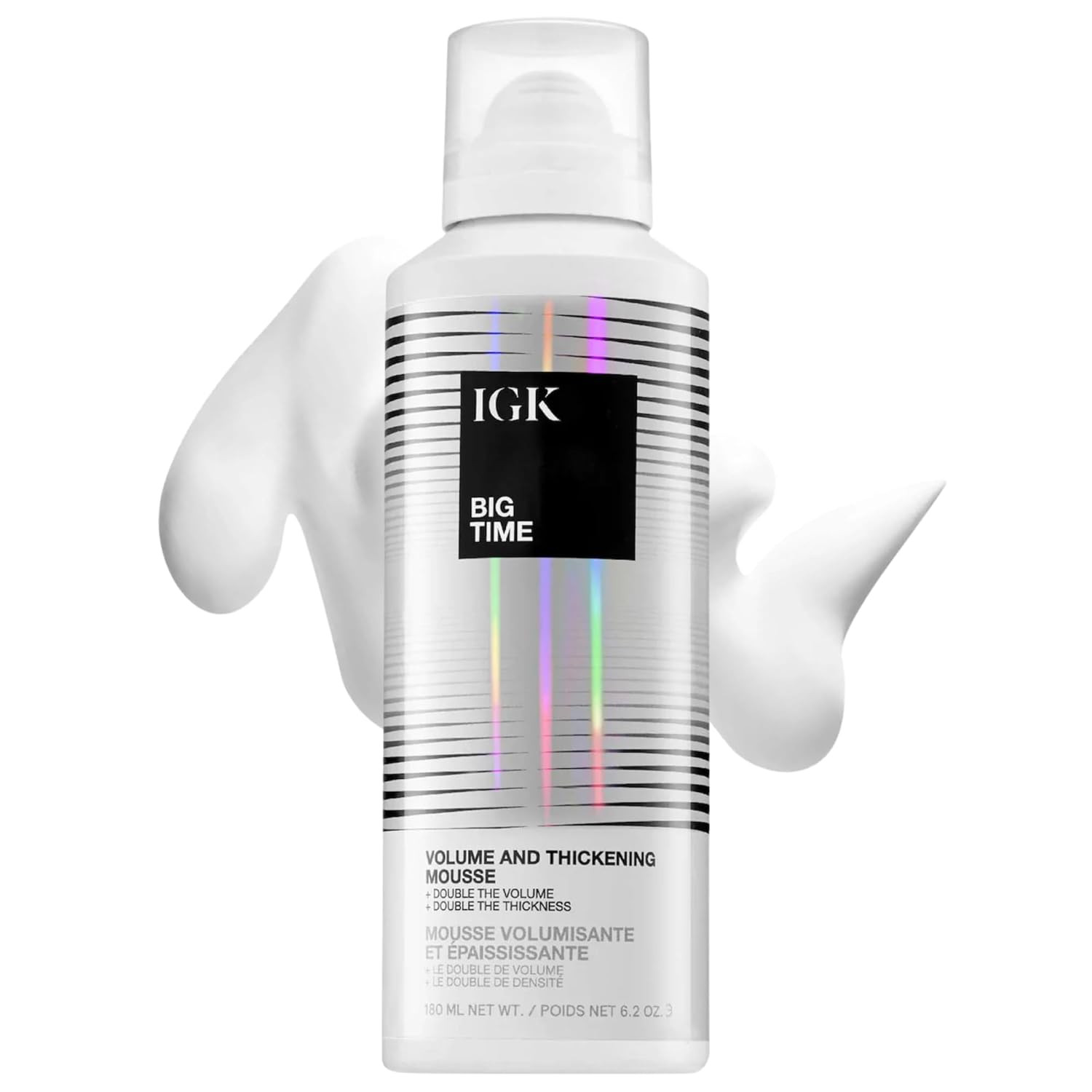 IGK Big Time Volume & Thickening Mousse for Fine, Flat & Curly Hair, 6.2 Oz | Volumizing Styling ... | Amazon (US)