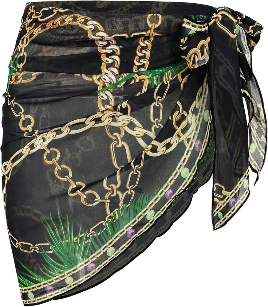 ZAFUL Boho Beach Cover Ups for Women Sarong Coverups Sheer Bikini Chiffon Wraps Skirts for Swimwe... | Amazon (US)