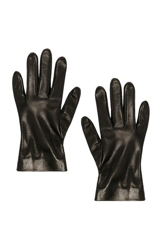 Saint Laurent Leather Gloves in Black | FWRD 
