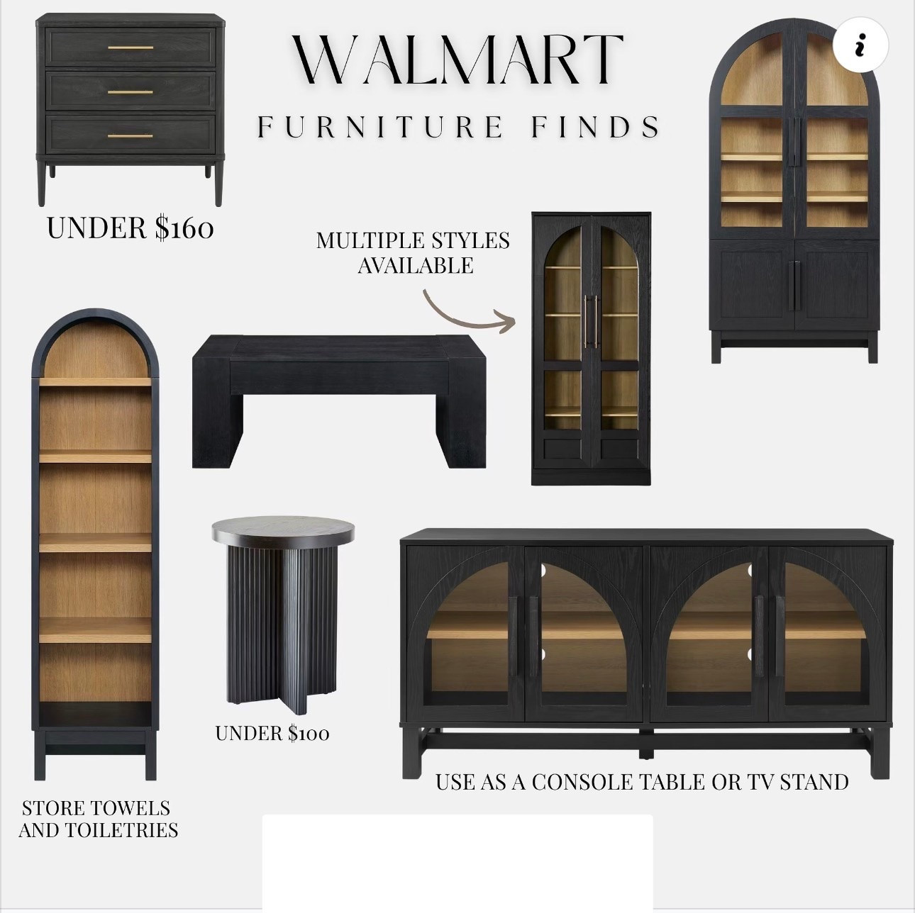 Walmart Furniture Finds! These prove you don’t have to spend a fortune for high-end style. From arched cabinets to versatile consoles and modern side tables, these new arrivals are giving designer vibes without the splurge. Perfect for elevating any room in your home!

Follow me for more home finds and inspiration!

#LTKSaleAlert #LTKHome #LTKSeasonal