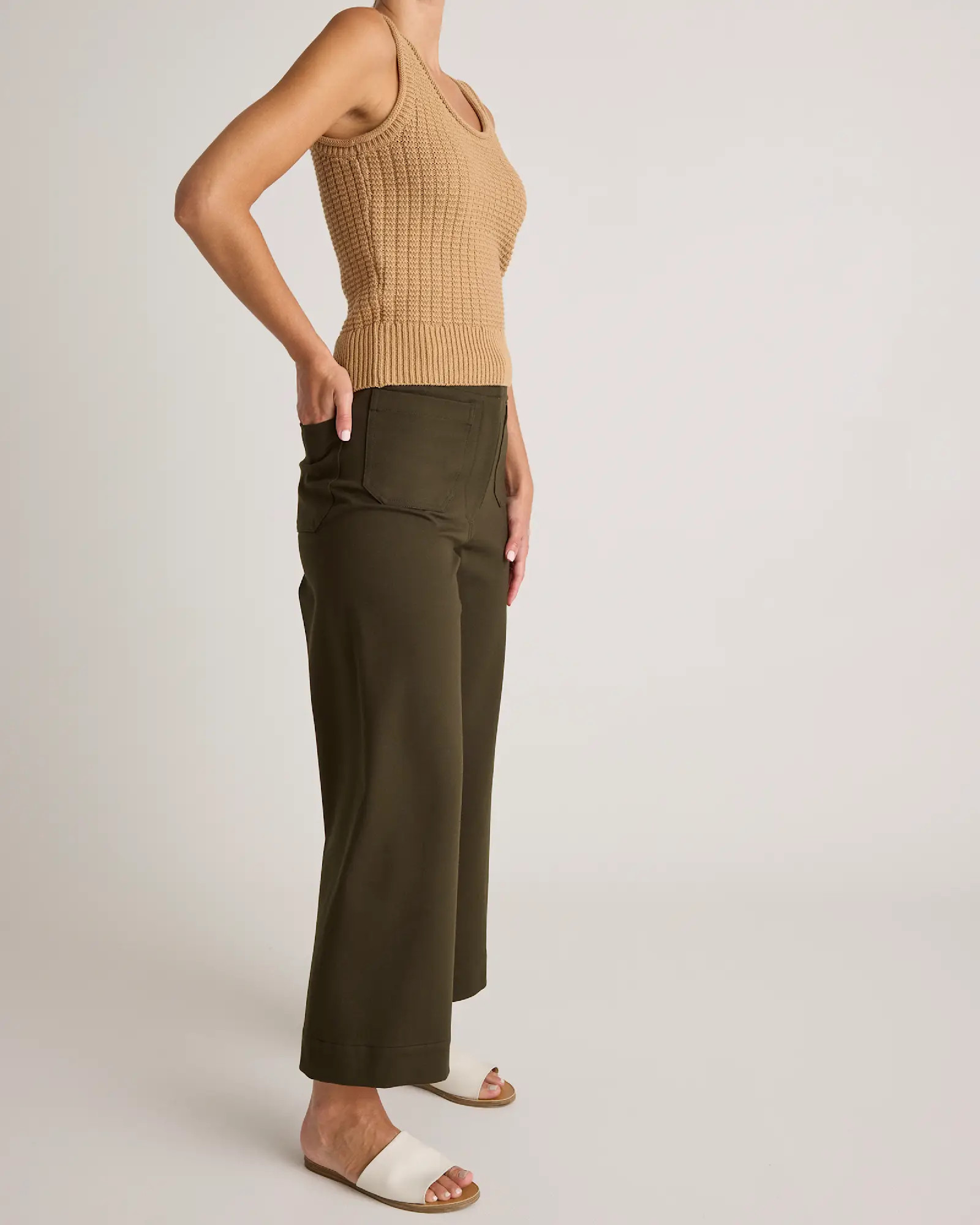 Ultra-Stretch Ponte Cropped Wide Leg Pants | Quince