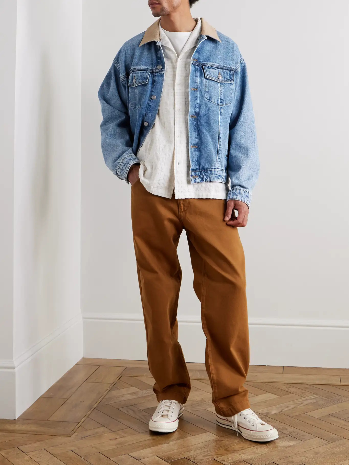 Roy 1882 Corduroy-Trimmed Organic Denim Jacket | Mr Porter (US & CA)